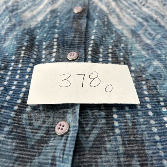 David Cline Womens Steel Blue Button-Up Shirt L Rhinestone Accents Lightweight - Picture 9 of 10